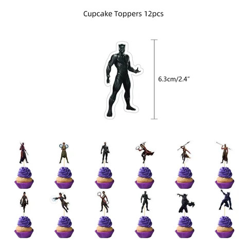 Buy Black Panther Party Decorations Hero Balloon Banner Cake Toppers ...