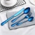 Import Black Stainless Steel Rainbow Cutlery Flatware Sets Dinner Knife and Fork from China