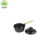 Black Wood Handle Soup Pots For Home Noodles Soup Pot Cast Iron Milk Pot