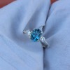 Blue Topaz Silver Ring 925 Sterling Silver Sky Blue Ring Wedding Ring