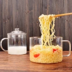 borosilicate glass safe on fire transparent Instant noodles glass cooking pot
