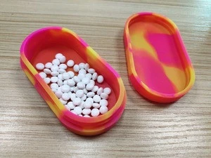 BPA free customized logo shaped fda medical silicone portable medicine pill travel box case storage container