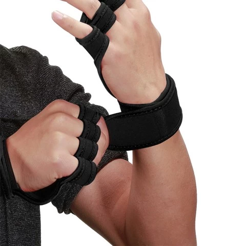 Breathable Wear-resistant Non-slip Custom Fitness Compression Wrist Brace Half-finger Wrist Wraps Lifting Gloves