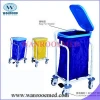BSS027/028 Double Hospital Laundry Trolley With ABS Lids For Patient Room Cleaning