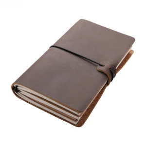 Calendar refill elastic closure ring binder leather journal notebook normal custom soft cover