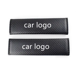 Carbon Fiber Car Seat Belt Cover Padding Auto Seat Belt Strap Protector Cover Pads Smart Car Accessories Car Styling