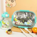 Cartoon Children Double Layers Leakproof Food Container Bpa Free Microwave Safe Kids School Stainless Steel Bento Lunch Box Set