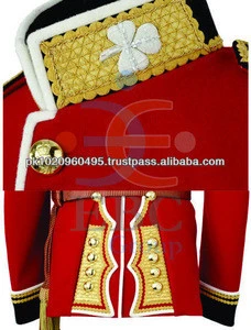 Ceremonial Dress Uniform of Colonel of the Irish Guards with Gold Collar &amp; Cuff Embroidery