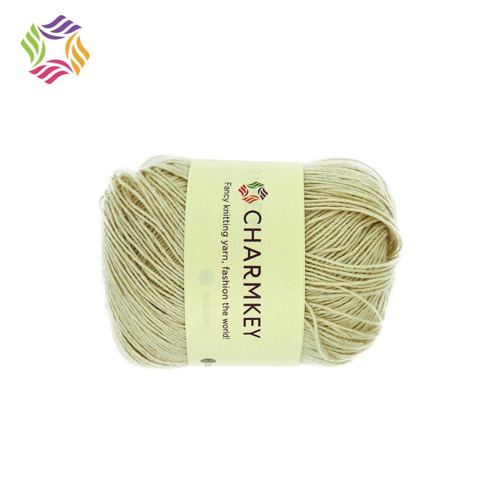Charmkey knitted good quality and fresh color 100% linen yarn with textile yarn for hand knitting yarn stock lot