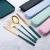 Import Cheap bulk rose gold flatware spoons forks knives silverware 304 stainless steel cutlery travel set with wheat straw gift box from China