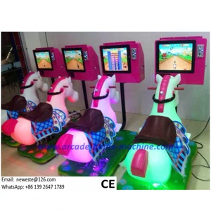 Children Indoor Kiddie Rides Coin Operated Arcade Simulator Horse Racing Game Machine For Sale
