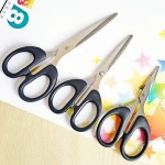 Children shears Plastic Handle Stainless Steel office student scissor clamp