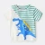 Import Children Short Sleeve Custom Logo Printing 100% Cotton striped t-shirts Kids Baby Boy dinosaur print T shirts from China