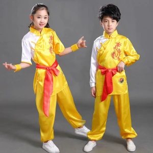 Children Wushu Costume New Youth long/short sleeved clothes kids Tai Chi clothing Kung Fu performance suit material arts suit