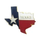 China Manufacturer Custom Texas Flag Enamel Lapel Pin For Suit With Epoxy