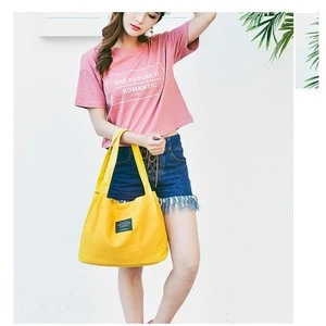 China supplier Large capacity Daily canvas shopping bag, korean beach bag pack , lady shoulder bag for travel