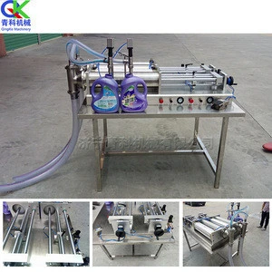 China Supplier Semi automatic Electric Pump double heads shampoo lotion Liquid alcohol Filling Machine perfume drink filler
