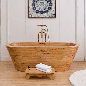 Chinese Cedar Wooden Bathtub Portable Luxury whirlpool bathtub for elderly