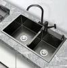 Chinese Factory Granite Composite Stone Handmade Stainlesssteel Kitchen Sink