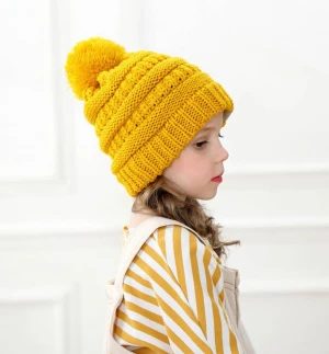 Christmas Knitted Kids Beanie Hat Pompom Hat Winter Hats for Kids