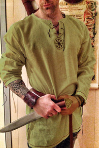Coldker Medieval Shirt Robe Viking Mens Dress Knight Renaissance Tunic Short Sleeve Shirts Tops Costume Medieval with belt S-XXX