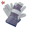 Color Safety Gloves,Cow Split Leather Work Glove,Leather cotton Gloves