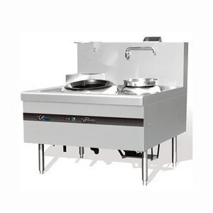 Commercial Gas Wok Stove With Single Burner And Single Warmer