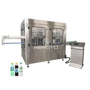 Complete linear type soda water can filling machine / sparkling water sealing production line / washing capping plant