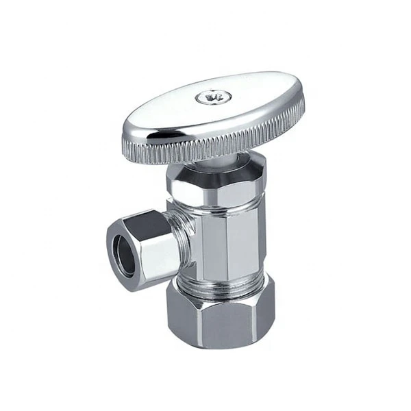 Compression style shut-off  brass angle valves with classic oval handles