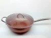 copper nonstick ceramic coating wok with stainless handle