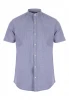 Cotton Shirt with with grandad collar in white Skin Fit Men Shirt