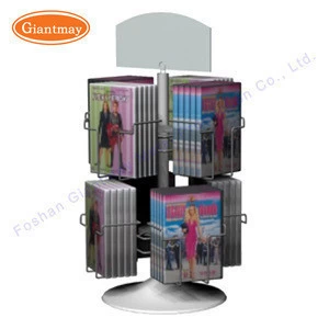 Countertop 2 tiers rotating DVD displays rack for shops