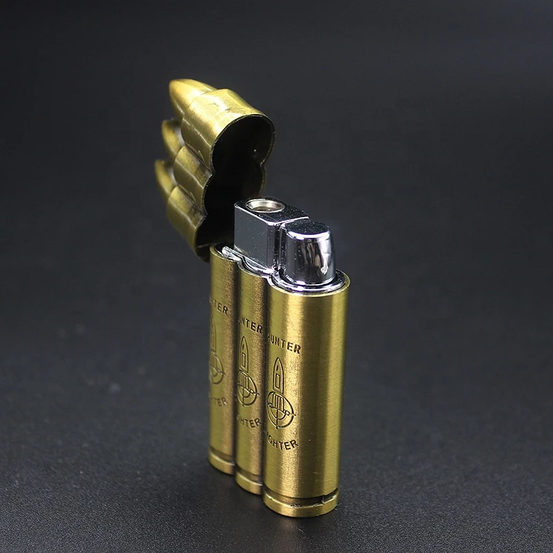 Creative Metal Bullet Windproof Lighter, Portable Refillable Jet Torch Gas Cigarette Lighters