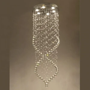 Crystal Stair Chandeliers fixtures Modern Fashion Artistic Spiral Suspension Lightings LED Hotel Villa Hanging Lamp
