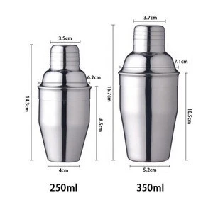 Custom 750ml, 550ml, 350ml, 250ml, Shaker Set Large Capacity Bar Stainless Steel Cocktail Shaker