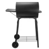 Custom Black Barbecue Barrel Charcoal BBQ Grill Smoker with Side Table for Outdoor Garden Camping