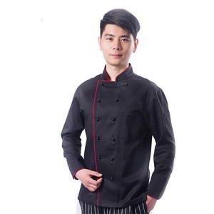 custom black kitchen cooking clothed bar chef coats uniform for restaurant