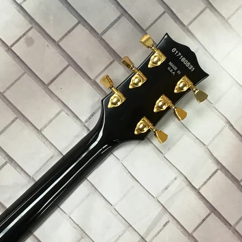 Custom Black LP Electric Guitar Solid Wood HH Gold Pickups minyu Guitar Fast Shipping