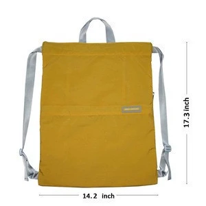 Custom colorful gym drawstring woman backpack shoulder bag promotional