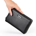 Custom High Quality Long PU Leather Wallet Men Fashion Waterproof Zipper Travel Men's Wallet
