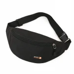 Custom logo a wholesale belt travel sport unisex solid color canvas fanny pack waist bag