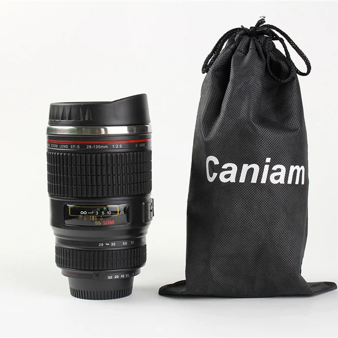 Custom Logo Camera Lens Coffee Mug for Milk Stainless Steel