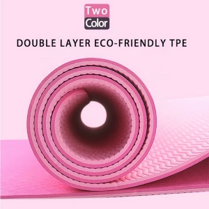 Custom Logo Eco Friendly Tpe Yoga Mat Anti-slip Factory Direct Wholesale Friendly Natural high quality Double Layer Cheap 6mm