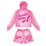 Custom Logo Mens Sets Sun Faded Raw Hem Two Piece Sweat Jogger Acid Wash Hoodies And Shorts Set