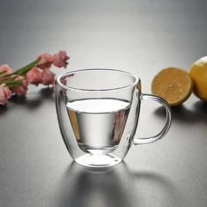 Custom Made In China Double Wall Borosilicate Glass Tea Coffee Cup
