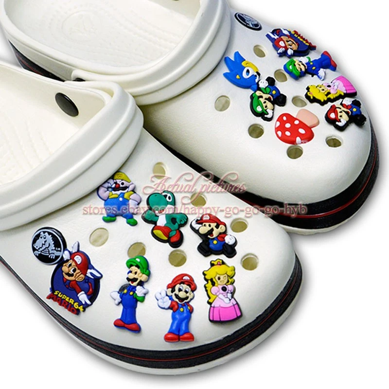 custom super mario shoe charms PVC shoes lace charms bebes decoration fit for clog shoes