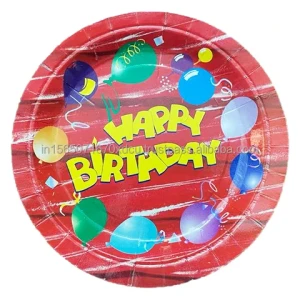 Customizable 9 Inch Disposable Party Paper Plates 8 Plates Pack Soak and Cut Proof for Tableware Decorations Made in India