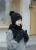 Customizable women&#x27;s winter hats and scarves suit all-match cold protection plus velvet ear protection cute wool knitted hat