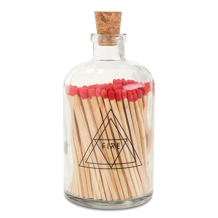 Customized calligraphy large matches in glass bottle with cork lid