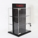 Customized Counter Acrylic Glass Display Showcase Cabinet and Wooden Sunglasses Display Case Box Stand